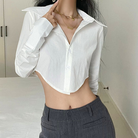 Sexy sweet slim long-sleeved shirt